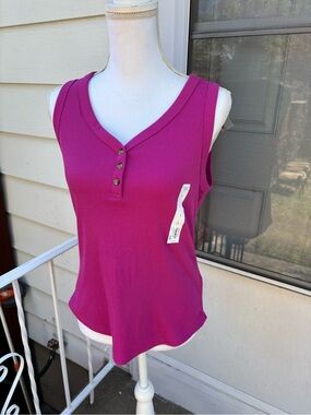 Women’s Sonoma Good For Life Ribbed Tank New With Tags - Bright Pink - Large